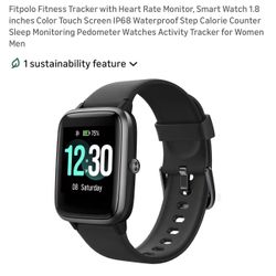 Fitpolo Fitness Tracker with Heart Rate Monitor, Smart Watch 1.8 inches Black