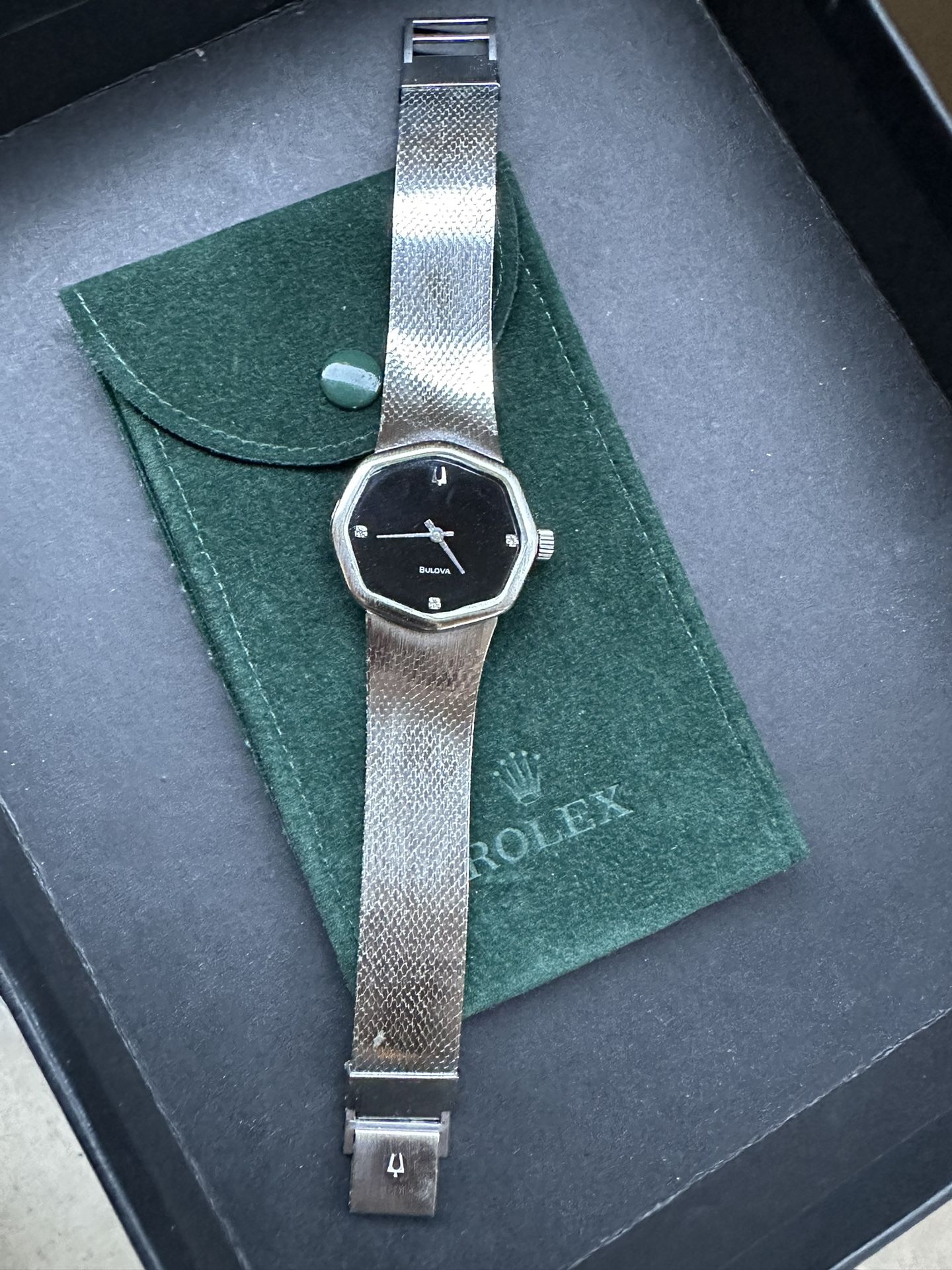 Ultra Rare Vintage 1978 Bulova Diamond Dial Manual Winding Men's Wrist Watch