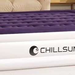 CHILLSUN King Air Mattress with Built in Pump, 18" Raised Comfort Blow up Mattress