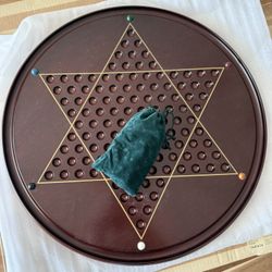 Bombay Company Chinese Checkers Game Board – Elegant Wood Set with Marbles
