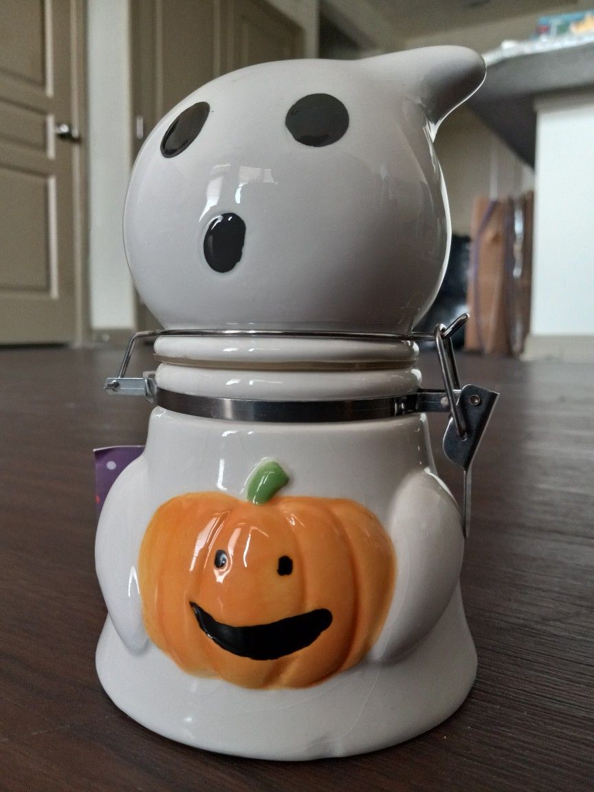 6" Tall Ghost Candy Jar - Brand New