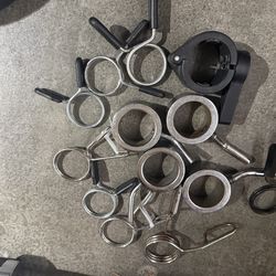 Olympic weights bar dumbbell clamps