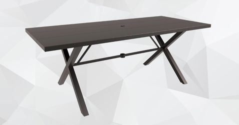 78.7 Outdoor Dining Table for 7-9 ,Large Metal Table with Umbrella Cutout