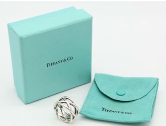 Tiffany & Co. Celtic Knot Sterling Silver 925 Band Ring Size 9.5 Italy w/ Box