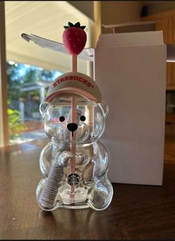Pink barista bear cup