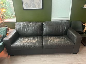 Pleather pull-out couch