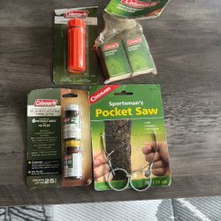 Waterproof Matches, Water Purification Tabs, Pocket Saw