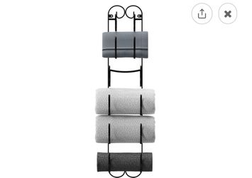 Multipurpose bathroom and kitchen wall mount for hanging wine/hand towels and bath towels