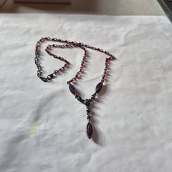 Deep Red Stone Necklace.