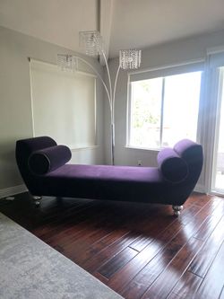 Elegant Purple Velvet Chaise Lounge / Loveseat