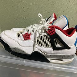 Air Jordan 4 Retro SE What The Leather Mid Top White Size 12 Authentic