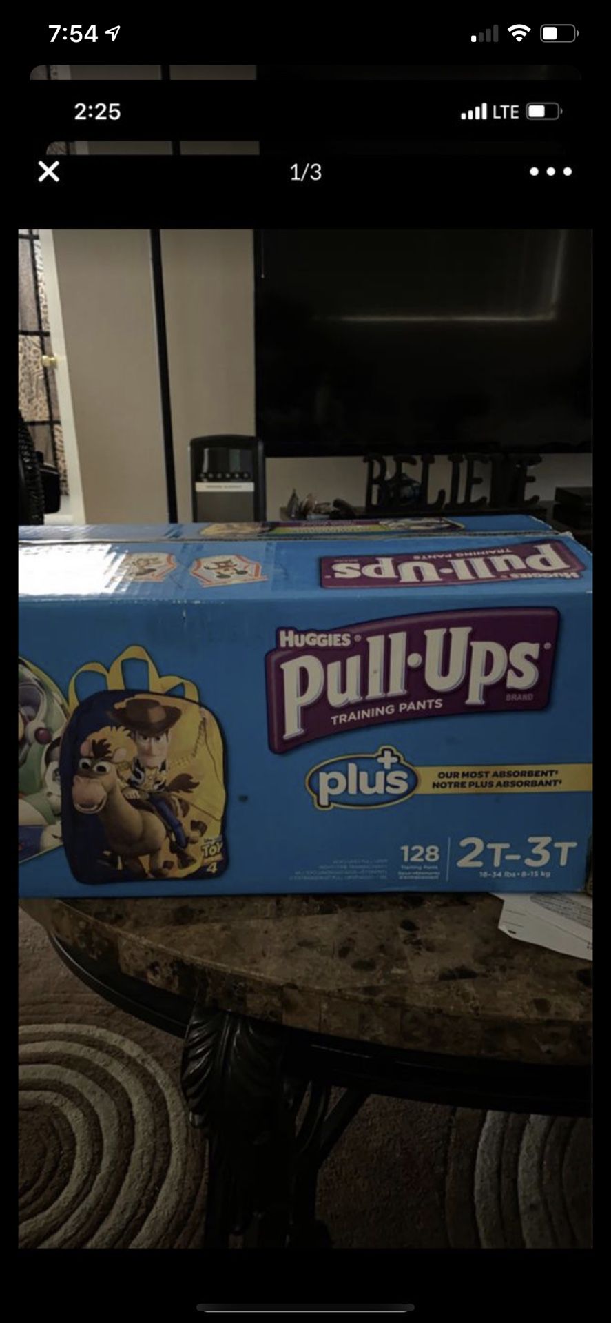Huggies pull-ups 2t-3t 128 count free buzz backpack $35