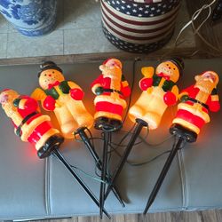 Christmas lighted Blow- Mold Yard Decorations With Stakes