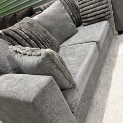 Grey 2pc Sofa Couch Set (DELIVERY AVAILABLE)