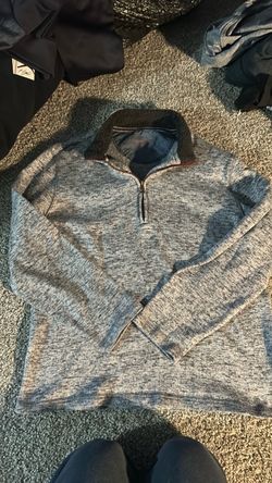 Gray Quarter-Zip Pullover Sweatshirt