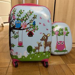 2 PC Kids Luggage Set Cute Owls