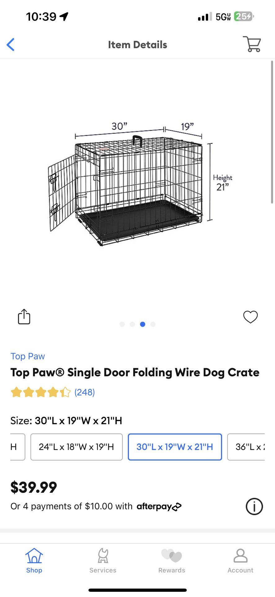 Top Paw Dog Crate 