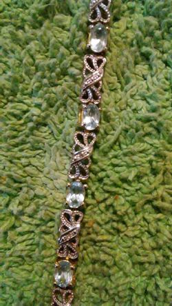 Sterling Silver & Aquamarine Bracelet