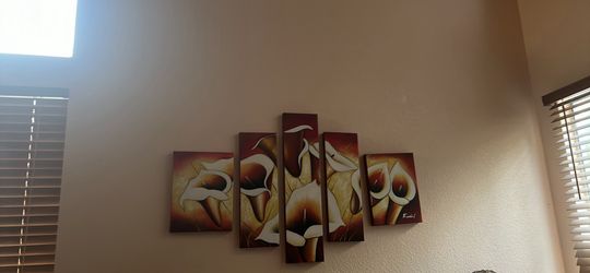 5-Piece Calla Lily Canvas Wall Art Set