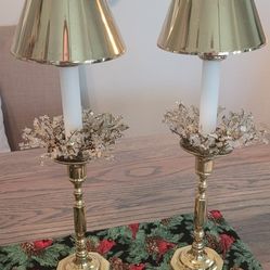 Pair Of Brass Decorative Candle Sticks, Made In England  Available At Collins Street Junction Antique Shop In Plant City 45% Off