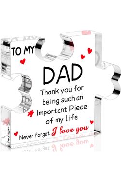 Fathers Day Gift for Dad Acrylic Puzzle Plaque Birthday Gift From Son Daughter