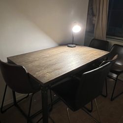Solid Wood Table With Chairs 