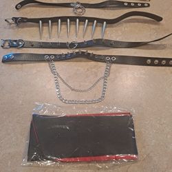 Choker necklaces and blindfold