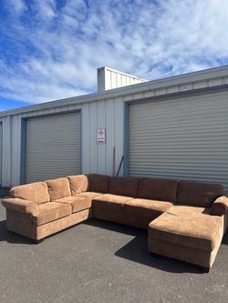 🤎🛋️ Large Brown Microfiber Sectional with Chaise | DELIVERY+COUCH $600
