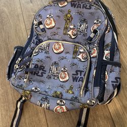 ⭐️ Pottery Barn Kids Star Wars Small Backpack – BB-8, R2-D2 & C-3PO Print ⭐️
