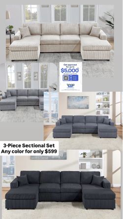 3-pcs Sectional Sofa