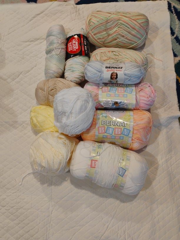BERNAT, ETC YARN MIXED LOT