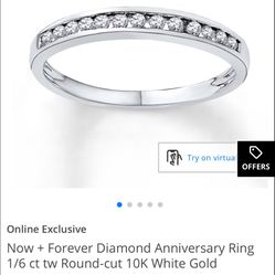 Diamond Anniversary Ring 1/6 ct tw Round-cut 10K White Gold