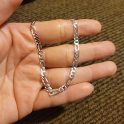 Italy 925 Solid Sterling Silver Figaro Link Bracelet for Men Women 7"