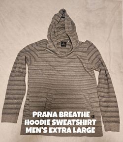 prAna BREATHE HOODIE SWEATSHIRT, MEN'S XL