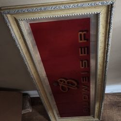 Budweiser Bar/man Cave Mirror 42x14
