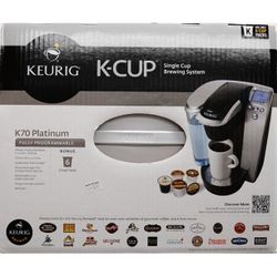 Keurig K70 Platinum K-Cup Single Cup Brewing System - Fully Programmable - New In Box