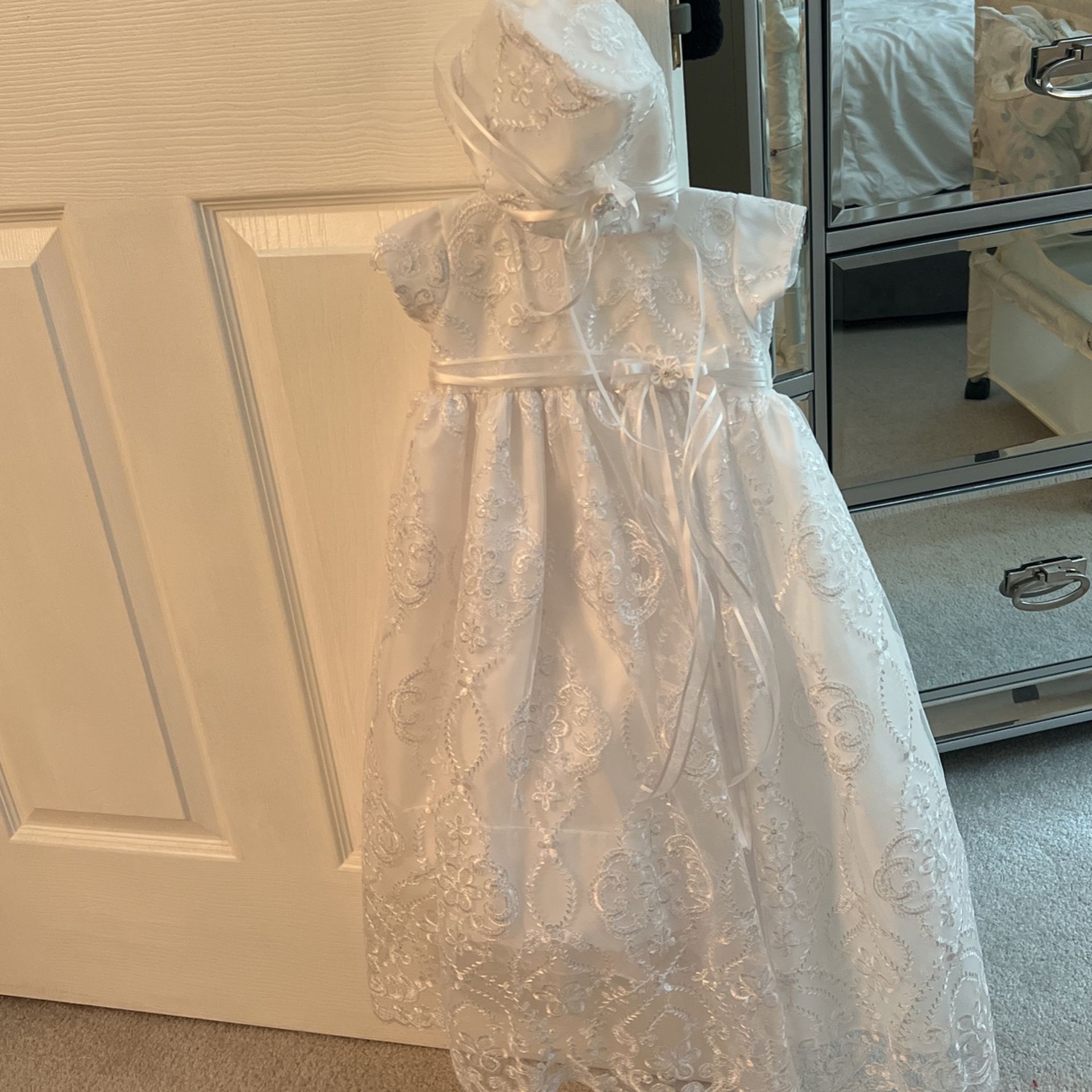 Zegg Baby Baptism Dress With Bonnet