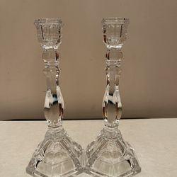 Beautiful crystal Tiffany & Co. Hampton 9” Candle Holder (set of 2). Tiffany inscription on the bottom.  Pre owned. In great condition. 