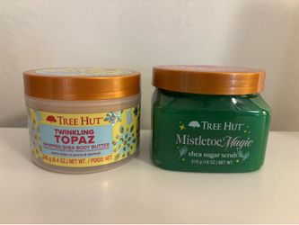 Tree Hut whipped shea body butter lotion and shea sugar body scrub