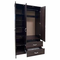 Clothes closet with drawers is new out of its original packaging 
