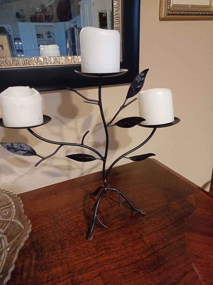 Designer Remodeling: Wrought Iron Light Weight . Tree Branch Design 3 Candle Holder $20. See Discription
