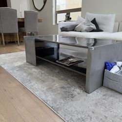 CB2 Gray Metal Coffee Table 