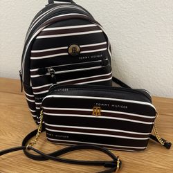 Tommy Hilfiger Leather Backpack + Purse