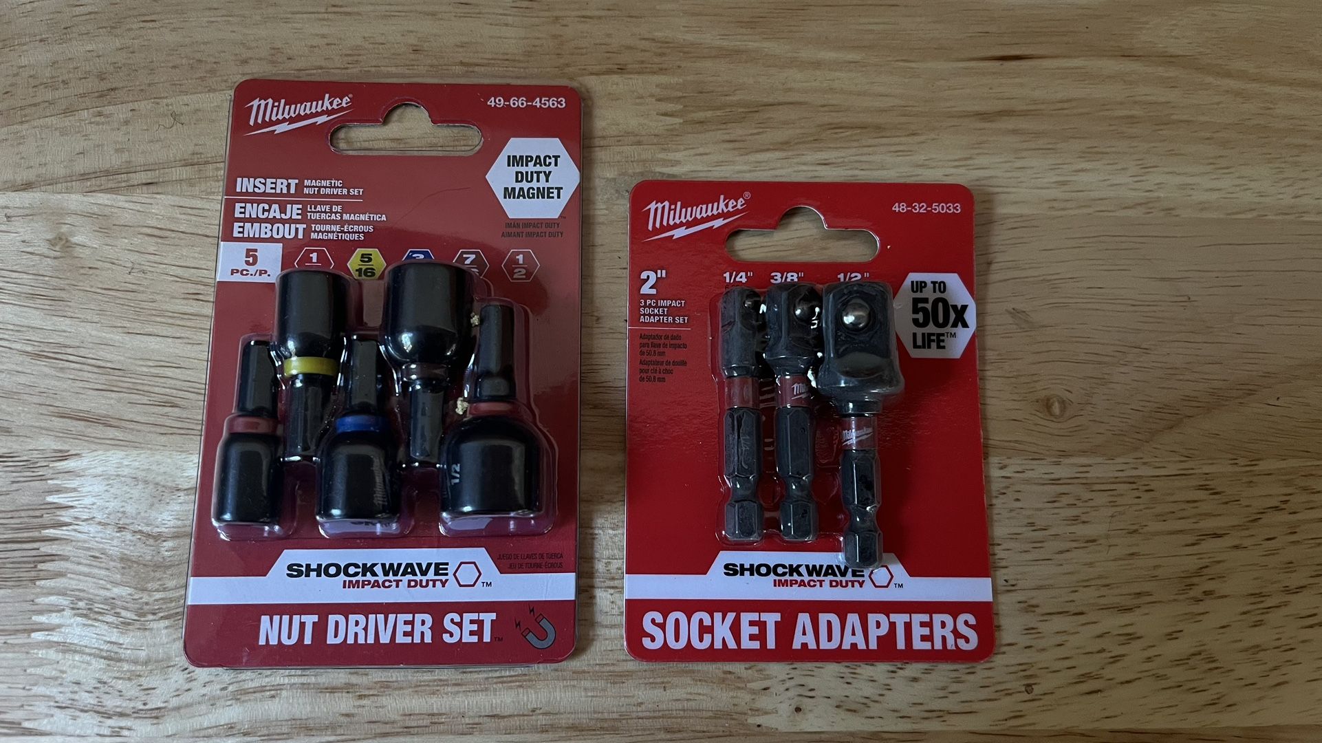 Milwaukee Shockwave Impact Nut Driver & Socket Adapter Sets — Magnetic & Impact Duty