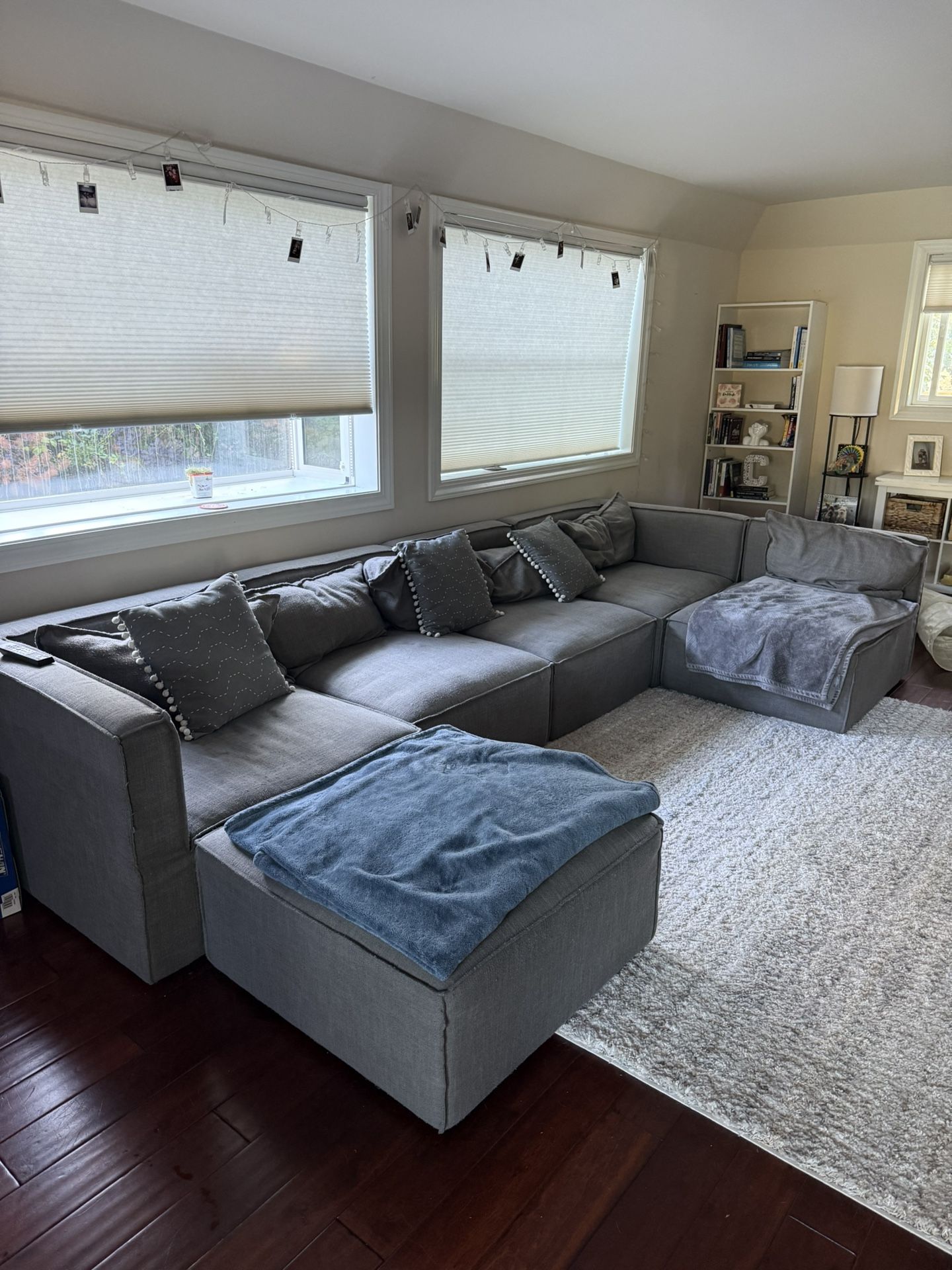 6 Piece Modular Grey Sectional Couch