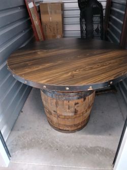 Whiskey barrel table