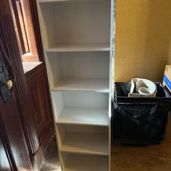 White Five Shelf Bookcase