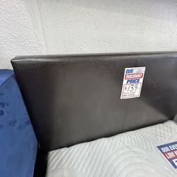 Bed Frame Twin Size In Faux Leather Espresso 