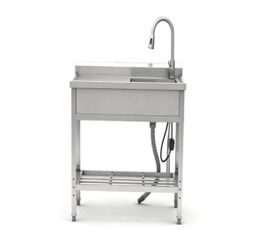 PRIMEPLUS 39 x 20 x 35 in. Stainless Steel Single Compartment Kitchen Sink with a Faucet=Pal-936