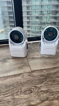 Portable fans with ice tray
